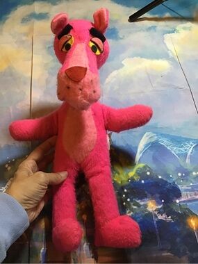Vintage 1964 mighty star pink panther plush -Preowned